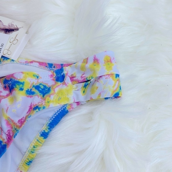 NWT Jessica Simpson Bikini Bottoms with Shirred Sides Tie Dye Print Size Medium - Picture 12 of 12